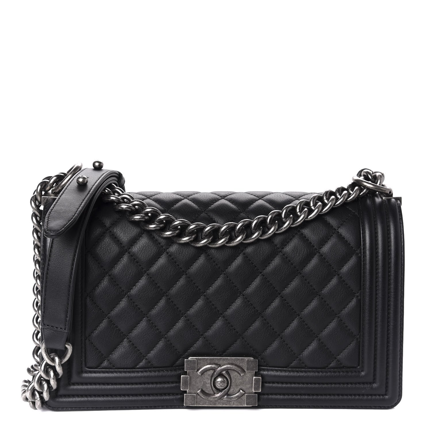 Chanel Calfskin Quilted Medium Boy Flap Black 1 of 10