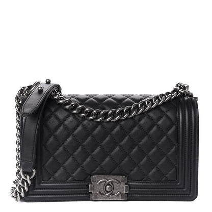 Chanel Calfskin Quilted Medium Boy Flap Black 1 of 10