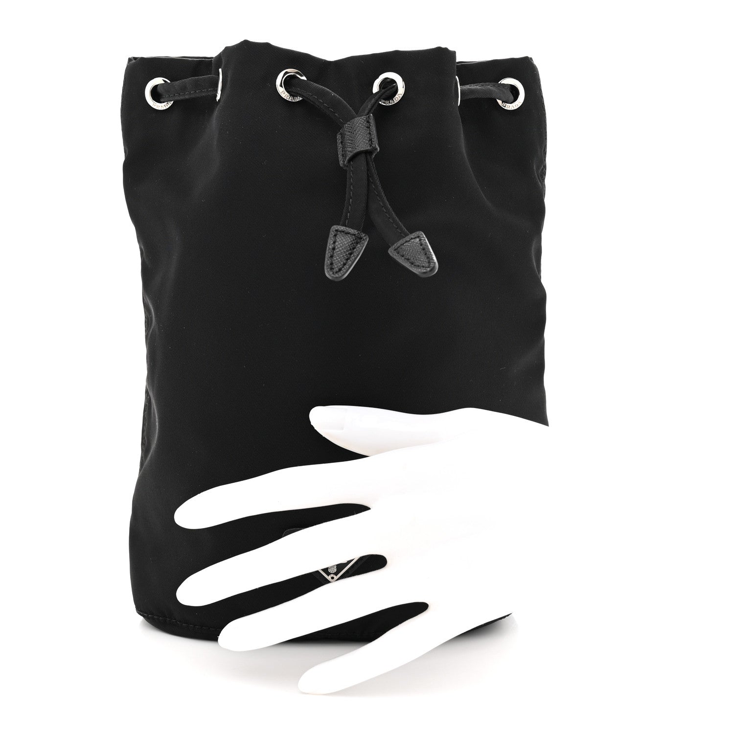 Prada Nylon Vela Drawstring Pouch Black 2 of 10