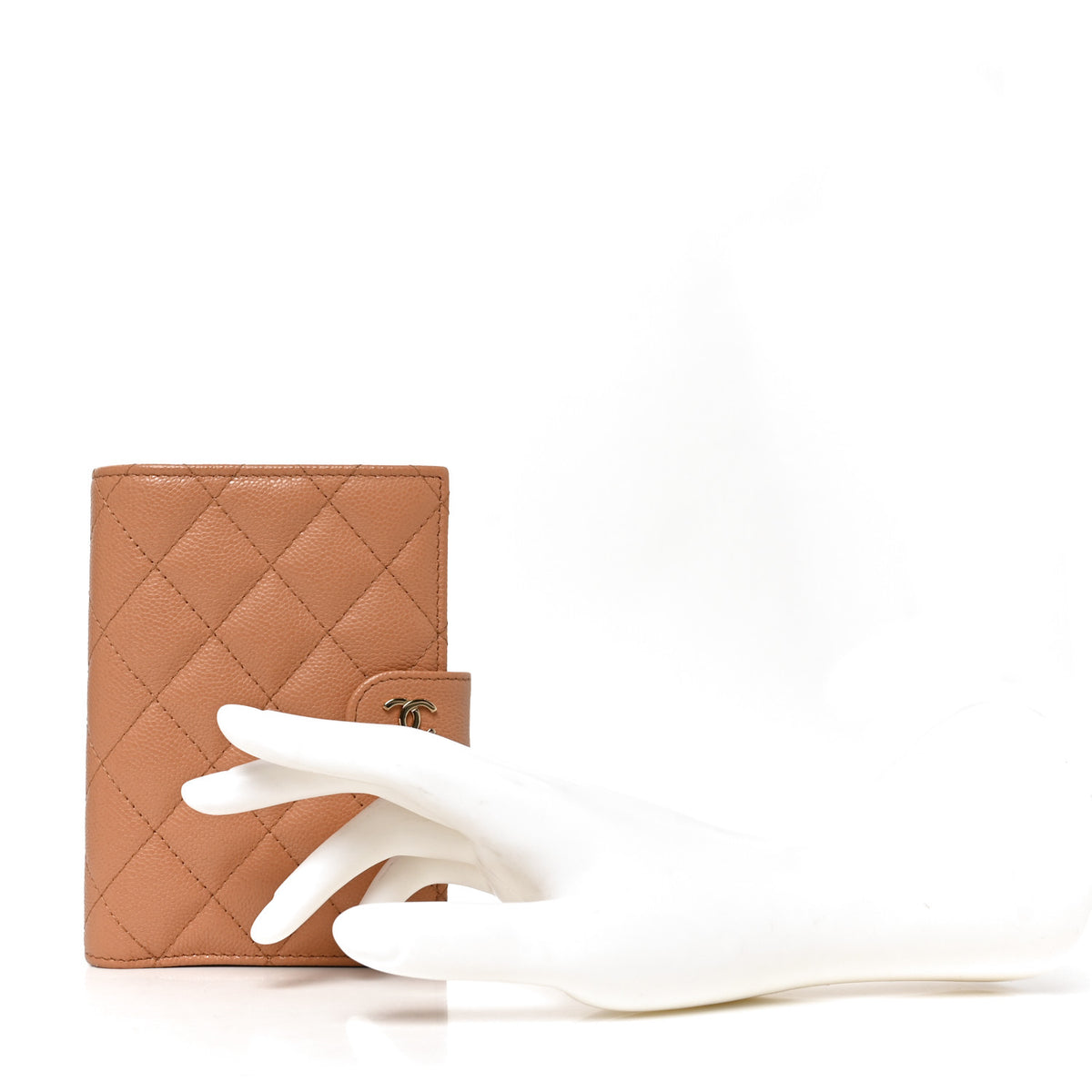 Chanel Caviar Quilted Passport Holder Dark Beige 2 of 7