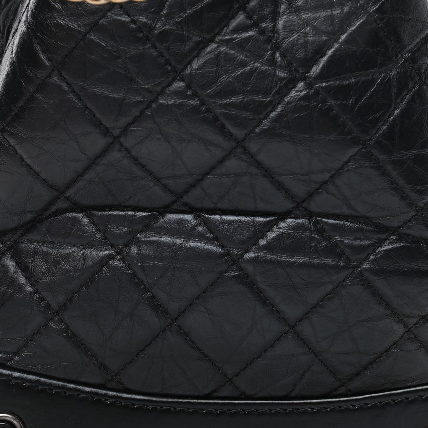 Aged Calfskin Quilted Small Gabrielle Backpack Black