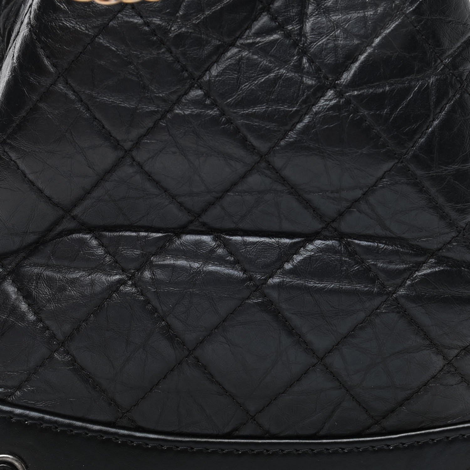 Chanel Aged Calfskin Quilted Small Gabrielle Backpack Black 5 of 5