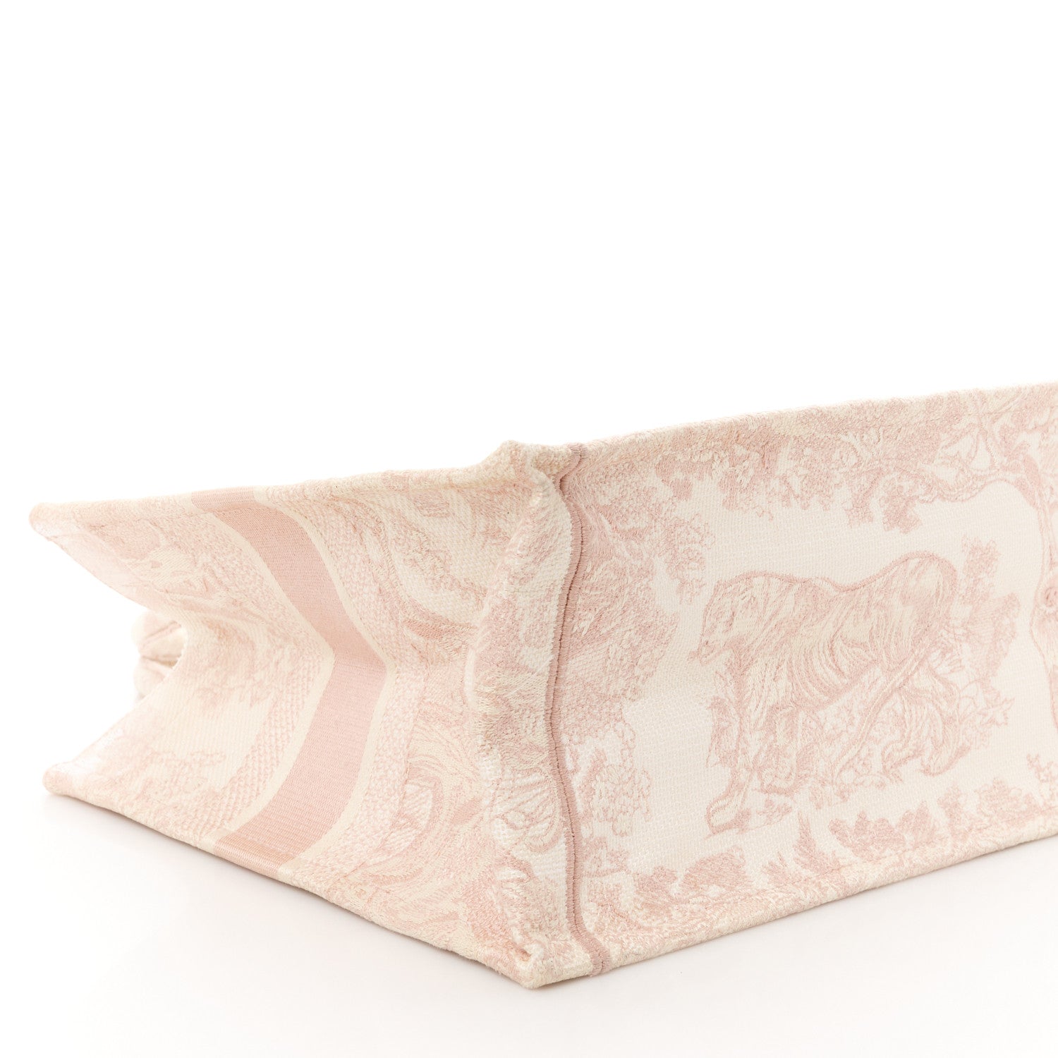 Christian Dior Canvas Embroidered Medium Dioriviera Toile De Jouy Book Tote Rose 9 of 10