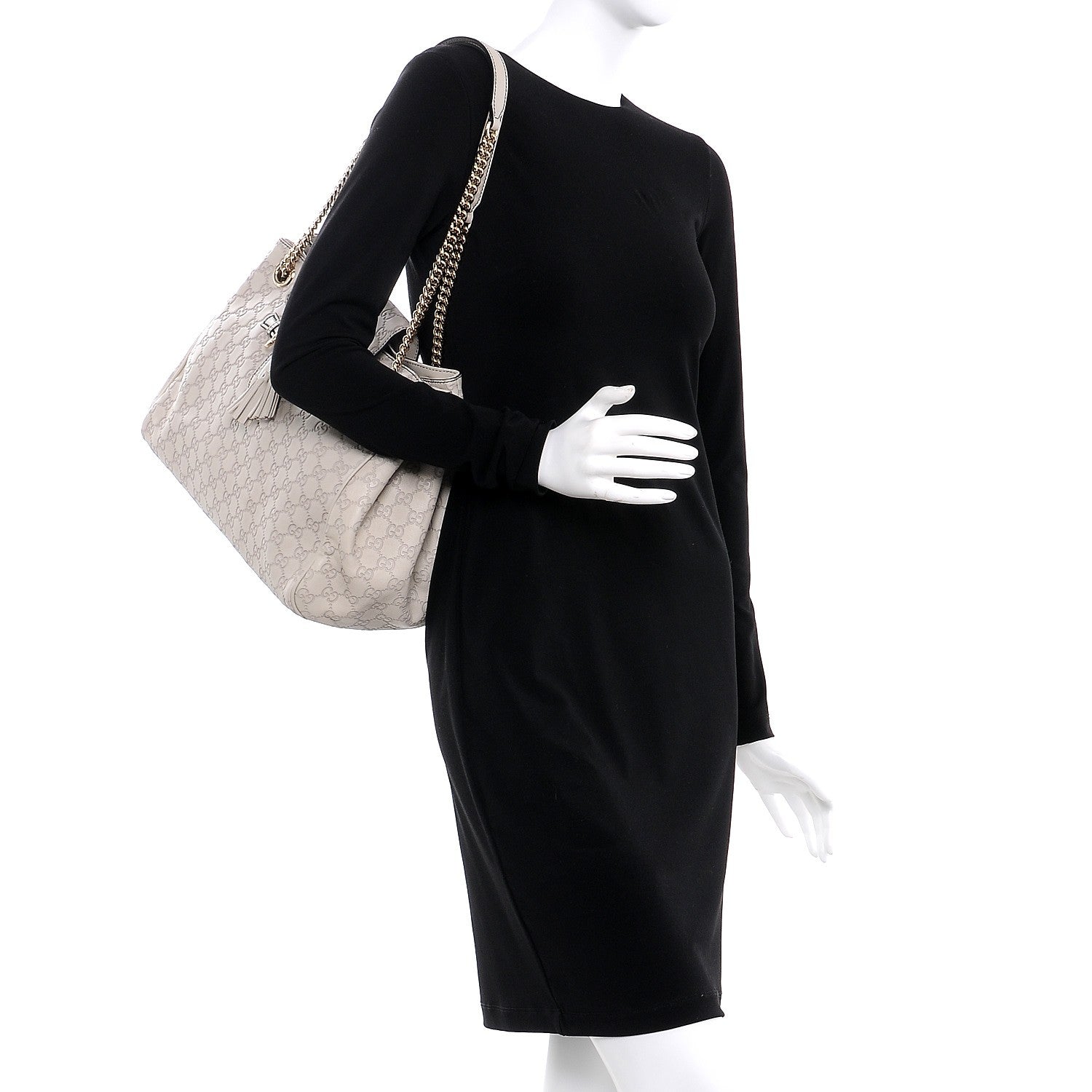 Gucci Guccissima Signature Medium Emily Shoulder Bag Mystic White 2 of 10