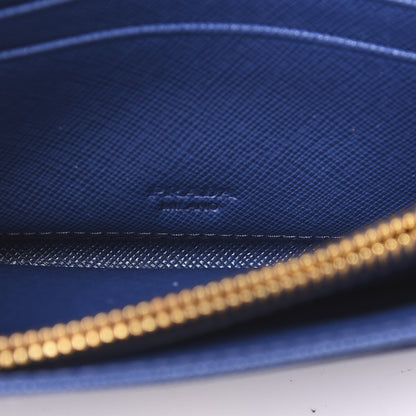 Prada Saffiano Metal Wristlet Wallet Bluette 7 of 8