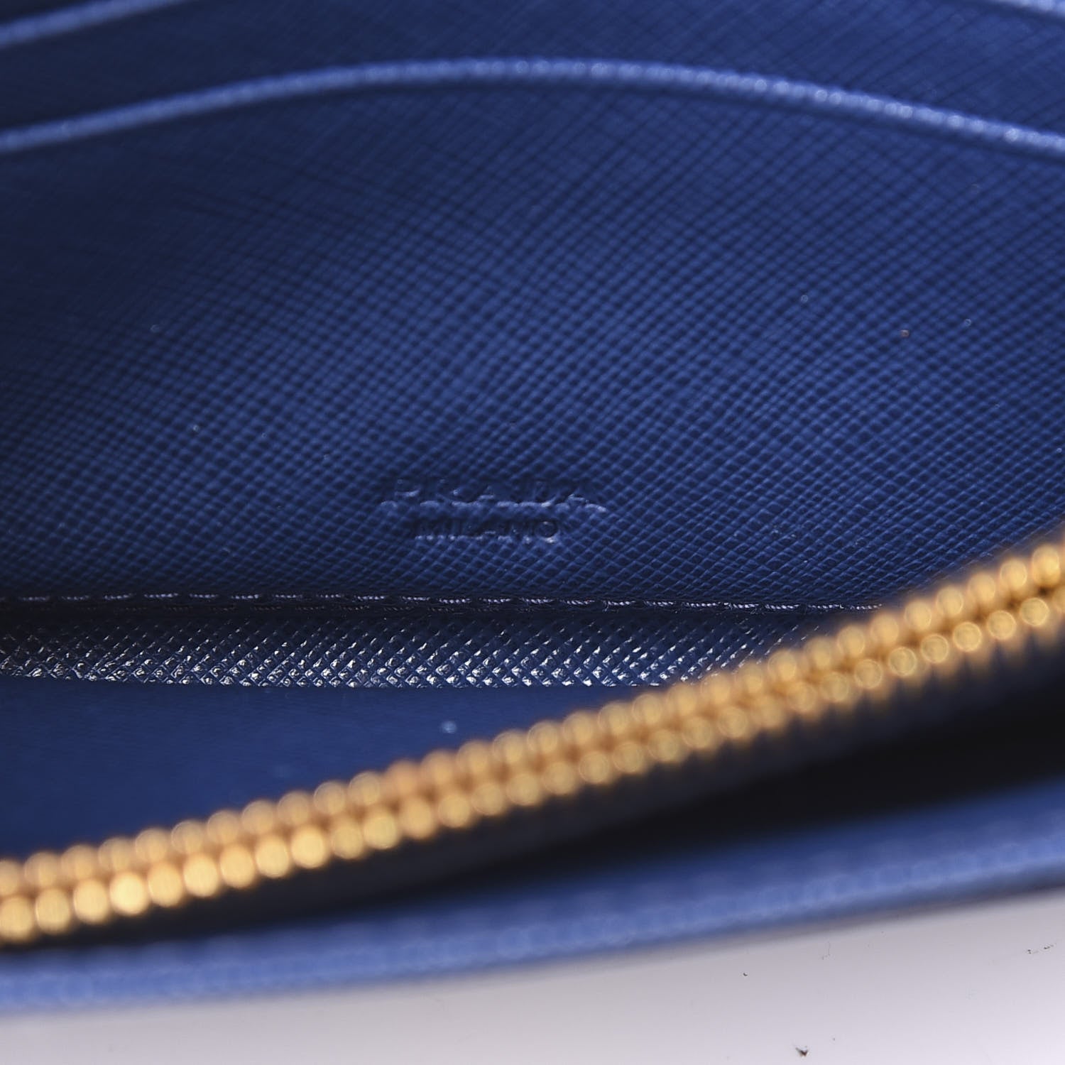Prada Saffiano Metal Wristlet Wallet Bluette 7 of 8