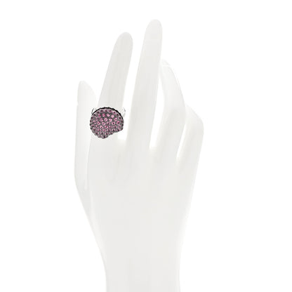 Boucheron 18K White Gold Ruby Pink Sapphire Macaron Ring 54 6.75 2 of 8