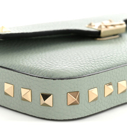 Valentino Garavani Grainy Calfskin Rockstud Crossbody Bag Water Green 8 of 11
