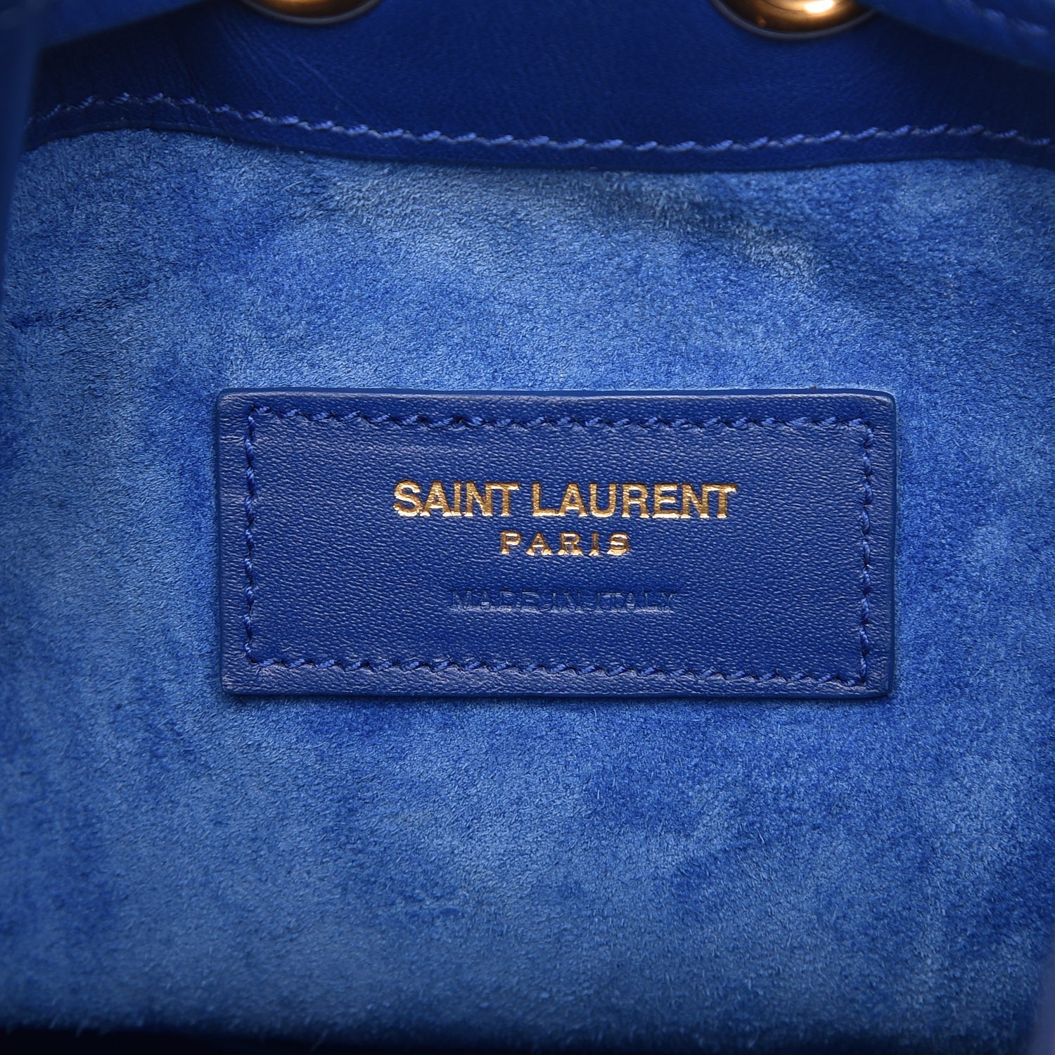 Saint Laurent Calfskin Small Emmanuelle Bucket Bag Blue Marjorelle 7 of 9