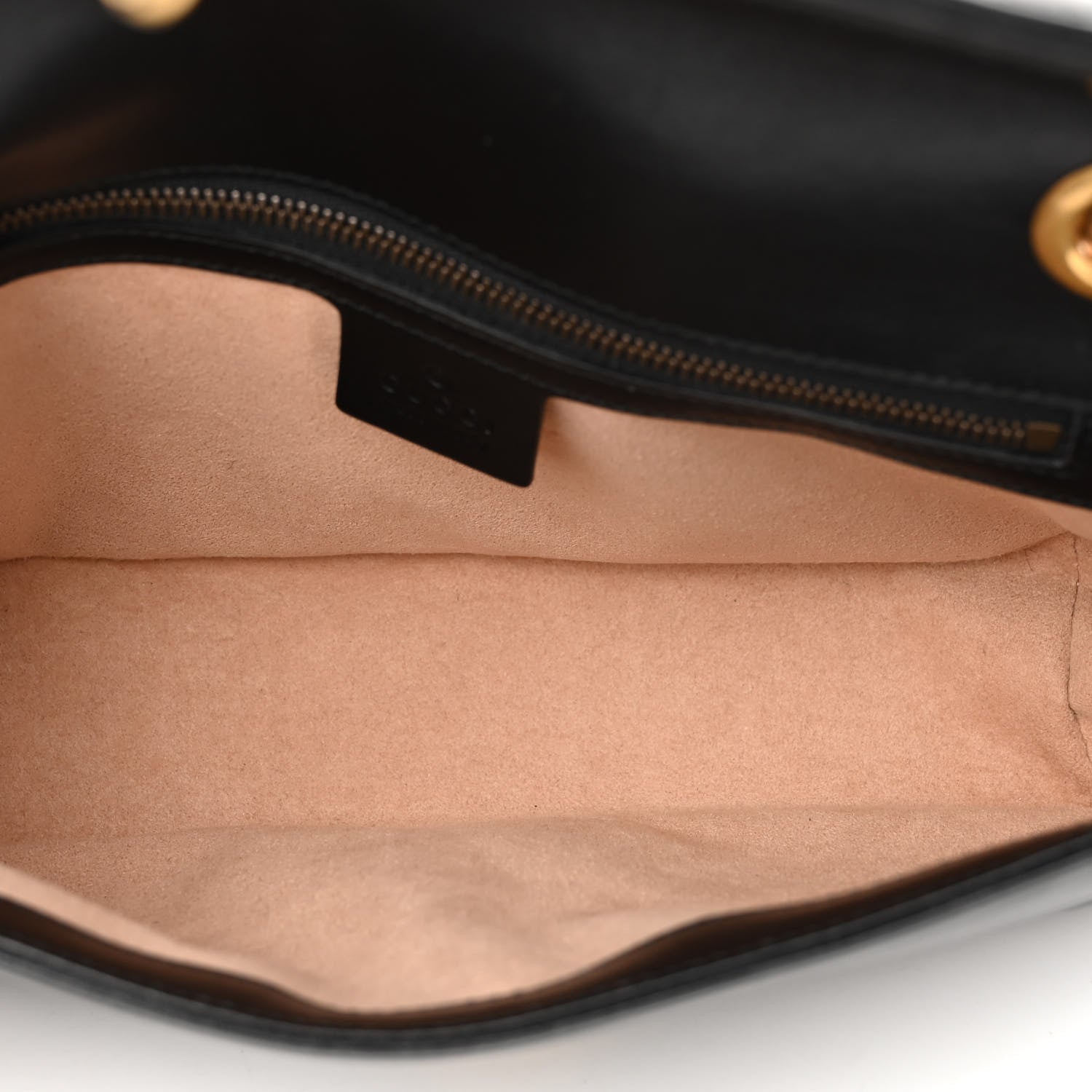 Gucci Calfskin Matelasse Small GG Marmont Shoulder Bag Black 5 of 9