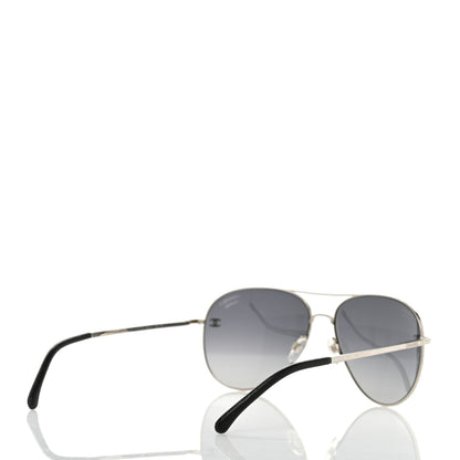 Chanel Aviator CC Sunglasses 4189-T-Q Silver 4 of 8