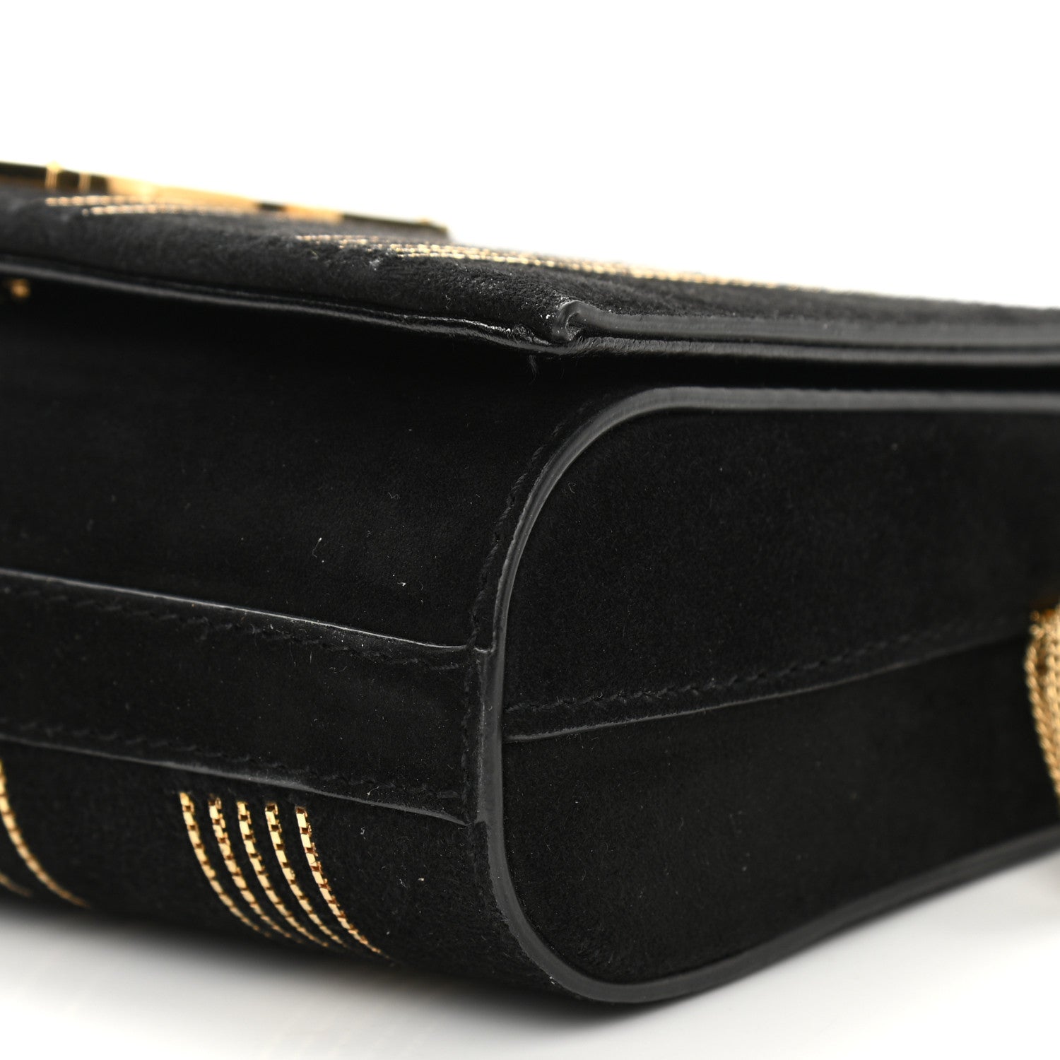 Saint Laurent Suede Small Classic Monogram Kate Chain Satchel Black 11 of 12