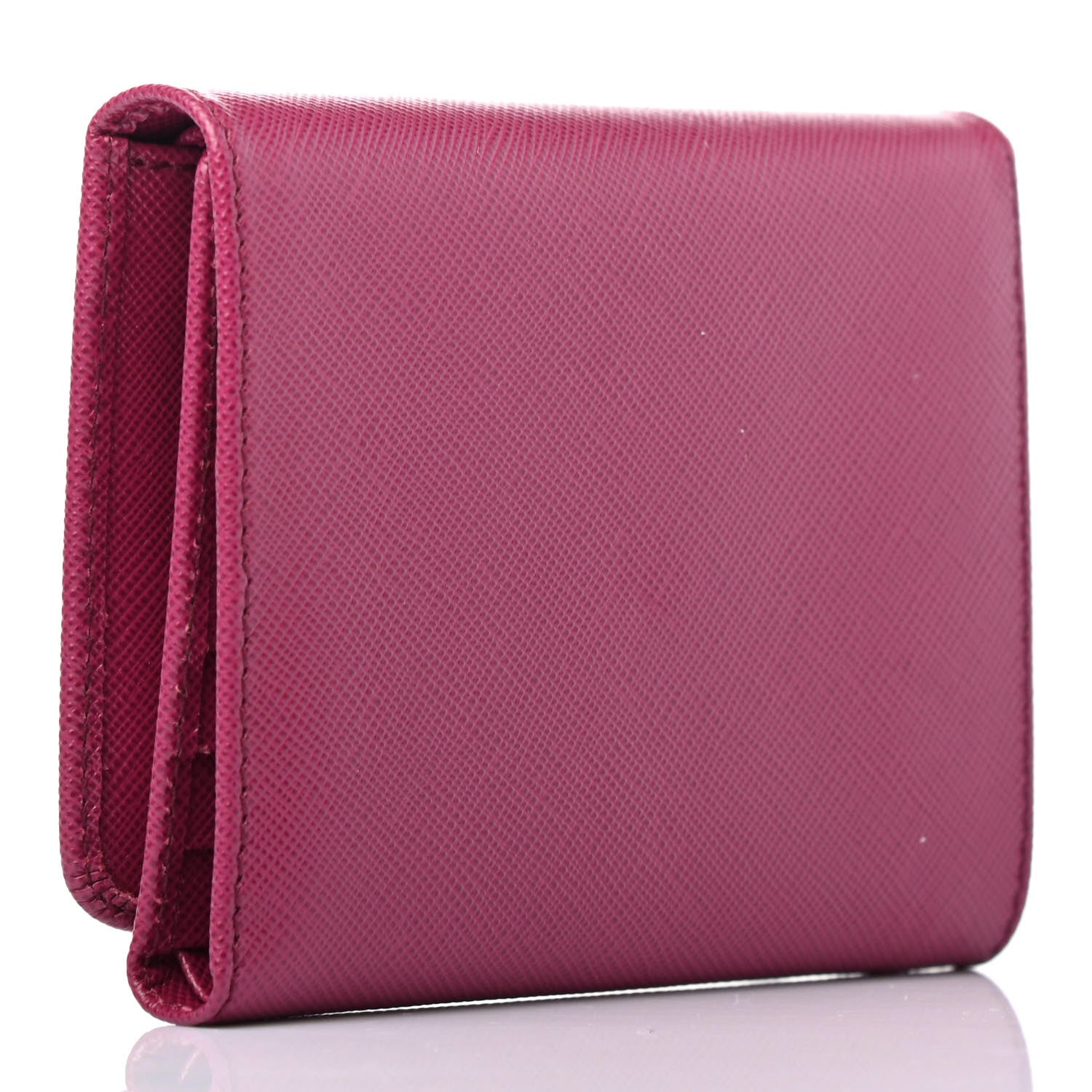 Prada Saffiano Metal Tri-Fold Wallet Ametista 2 of 4