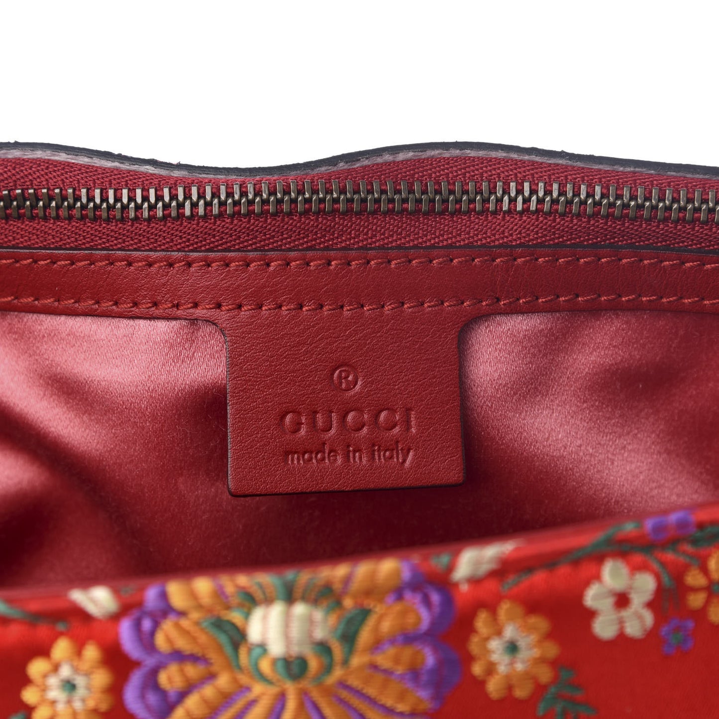 Jacquard Matelasse Floral Medium GG Marmont Shoulder Bag Red