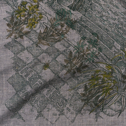 Hermes Cashmere Silk Le Jardin de Leila Shawl 140 Anthracite Gris 3 of 4