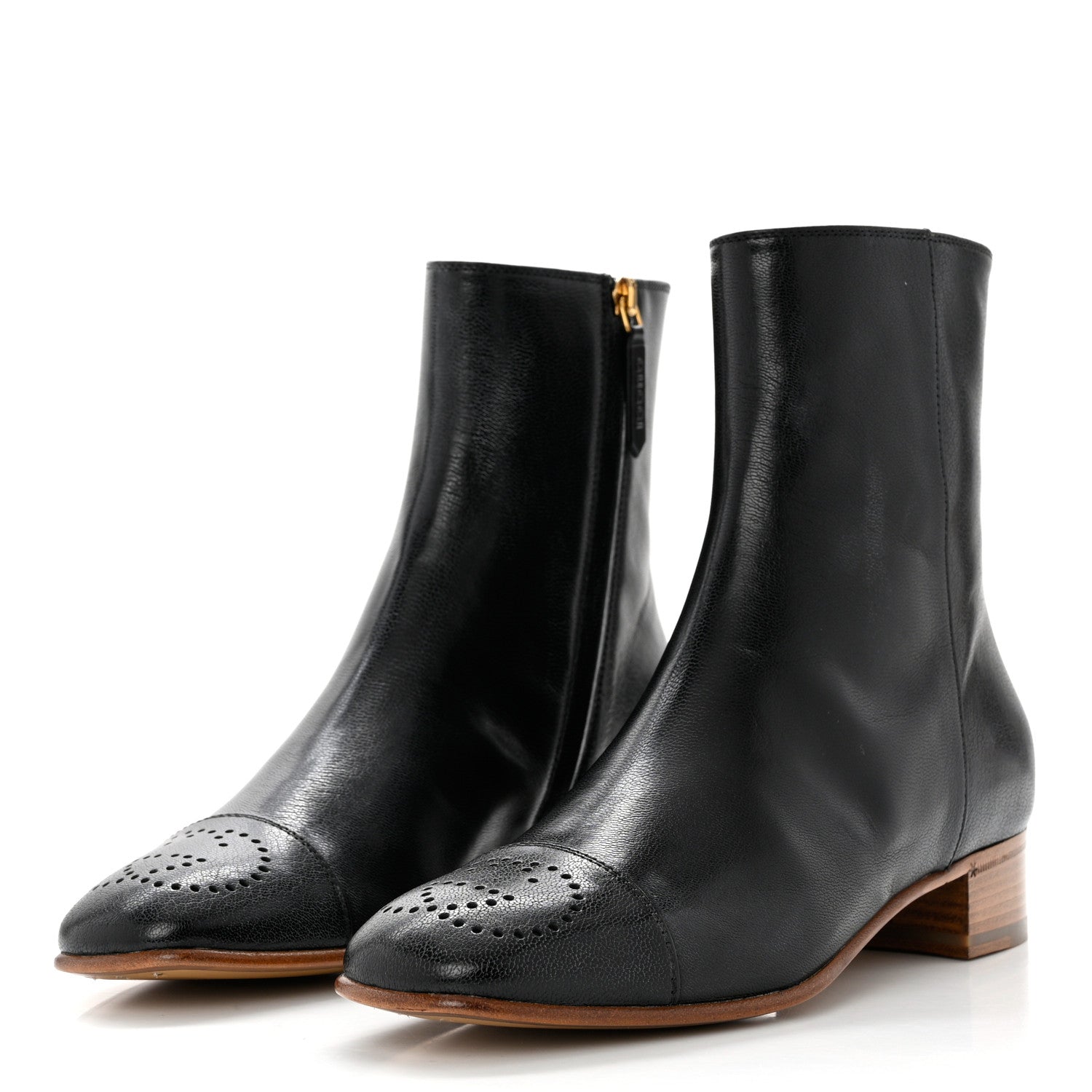 Gucci Goatskin Hills Logo Ankle Boots 38 Black 3 of 9