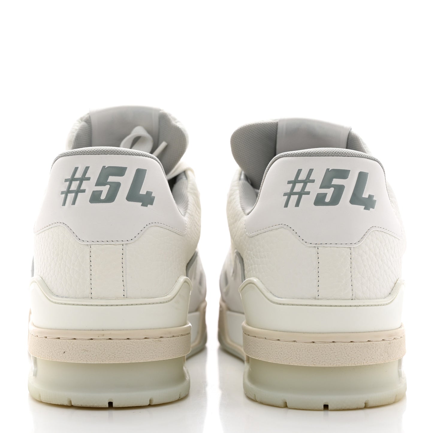 Calfskin Mens LV Trainer Sneakers 9 White