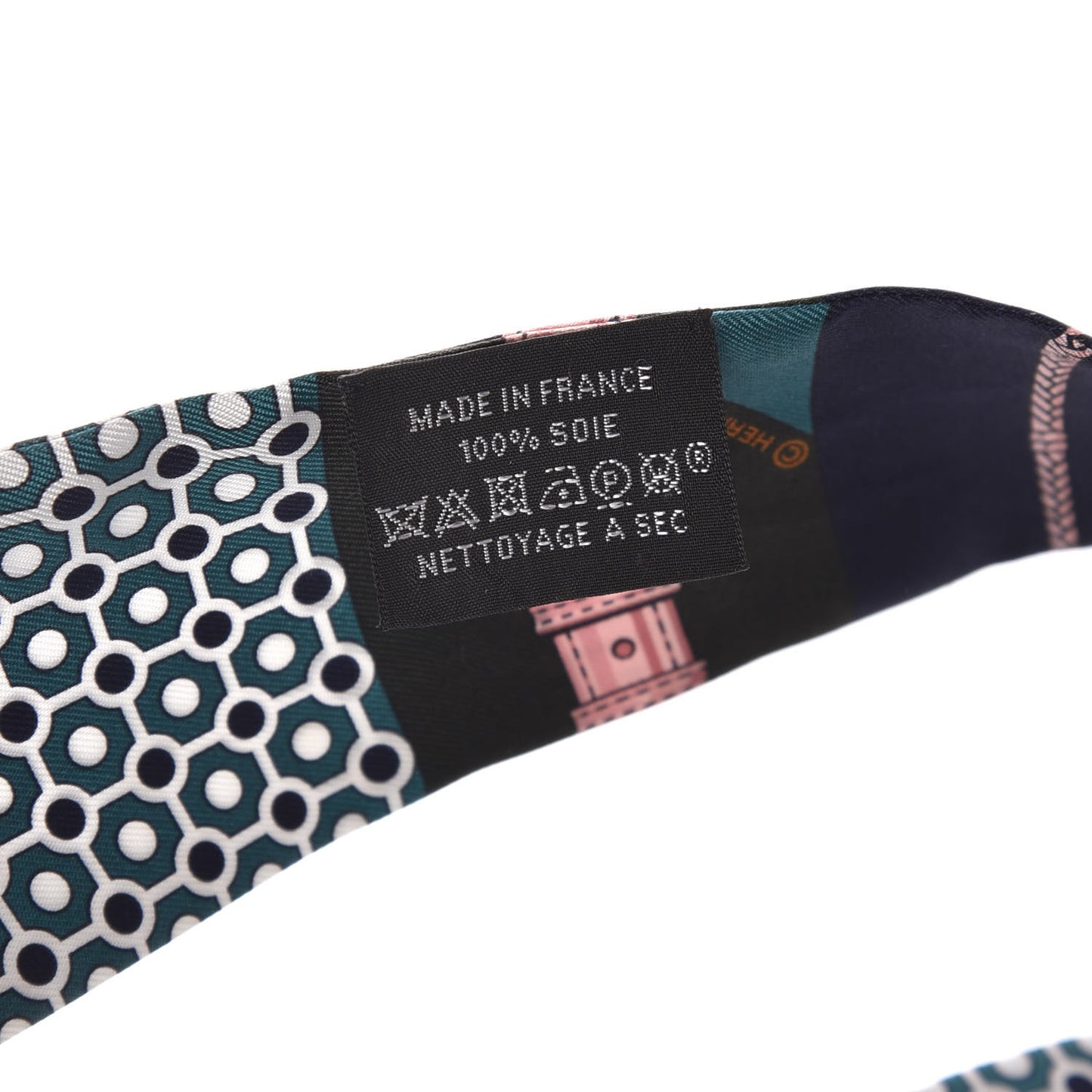 Silk Clic Clac Modern Cannage Twilly Vert Marine Vieux Rose