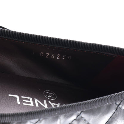 Chanel Aged Calfskin Quilted CC Cap Toe Ballerina Flats 36 Black 10 of 10