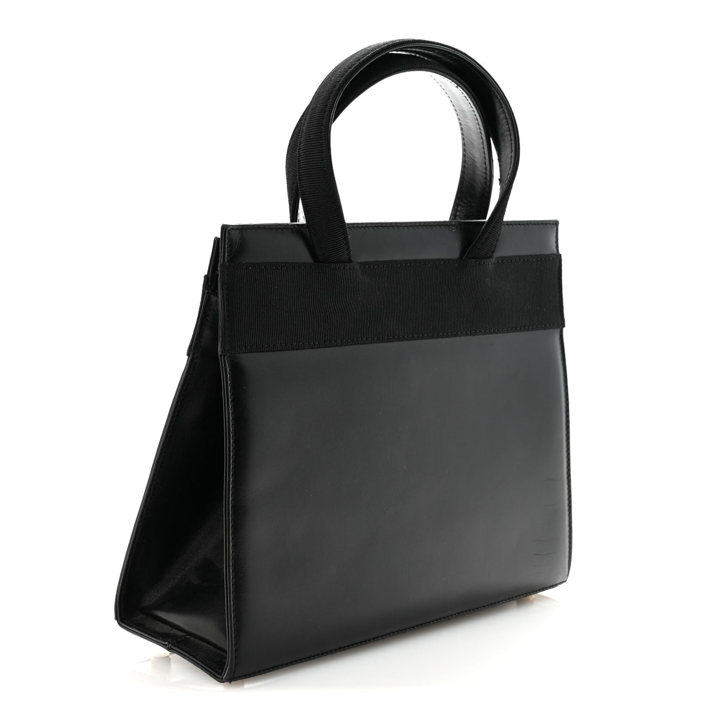 Calfskin Medium Vara Bow Top Handle Tote Black