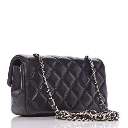 Chanel Lambskin Quilted Extra Mini Rectangular Flap Black 3 of 15