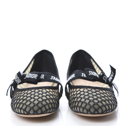 Christian Dior Resille Ribbon Miss J'Adior Ballet Flat 39 Black 2 of 8