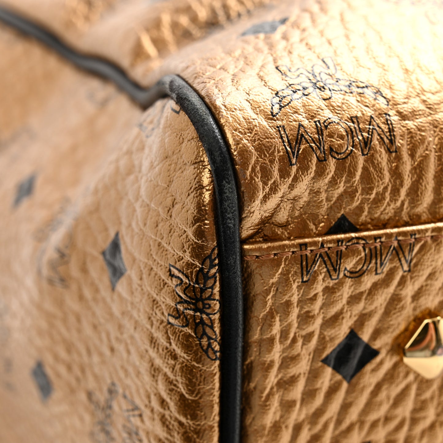 Metallic Visetos Traveler Weekender Duffle Bag Gold