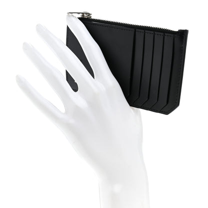 Saint Laurent Grained Calfskin Monogram 5 Fragments Zip Pouch Card Holder Black 2 of 8