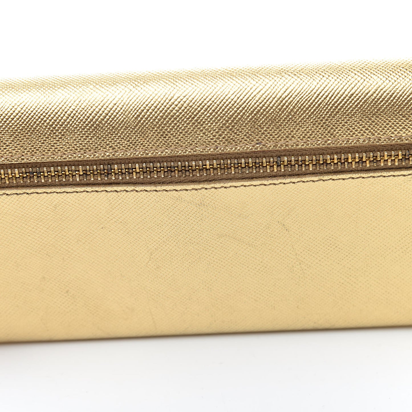 Metallic Saffiano Metal Continental Flap Wallet Platino