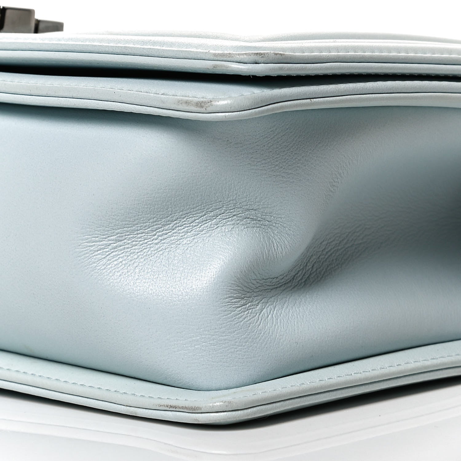Chanel Lambskin Quilted Medium Boy Flap Light Blue 10 of 11