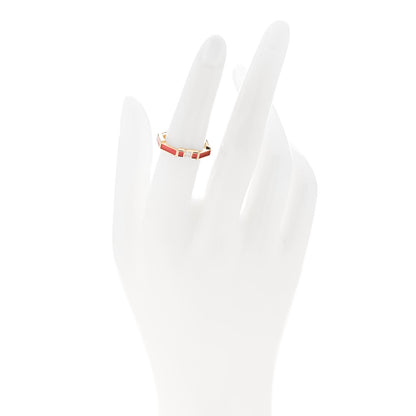 Gucci 18K Yellow Gold Enamel Diamond Link To Love Ring 52 6 Red 2 of 7