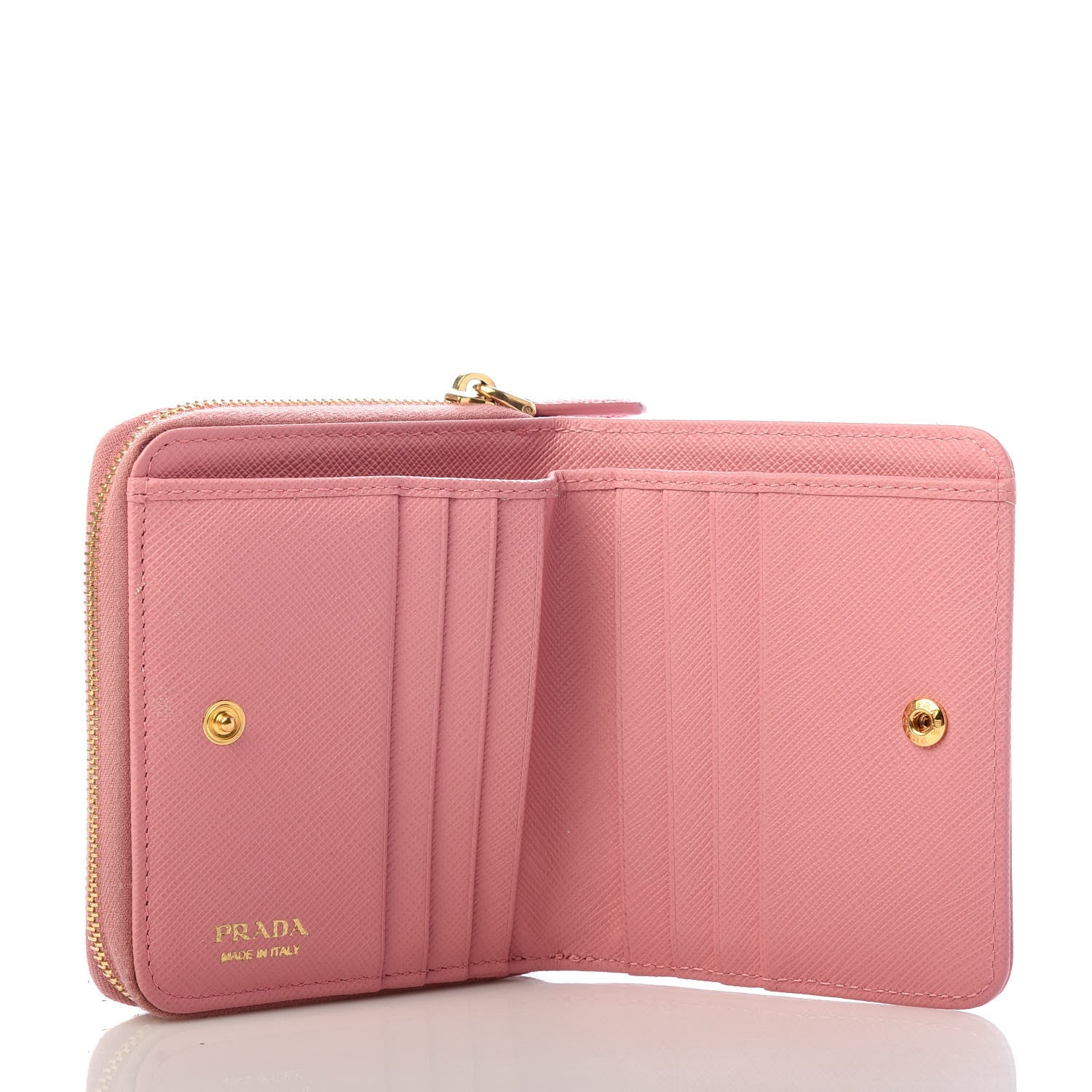 Prada Saffiano Triangle Compact Zip Around Walle Petalo 5 of 6