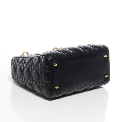Christian Dior Lambskin Cannage Medium Lady Dior Black 4 of 8