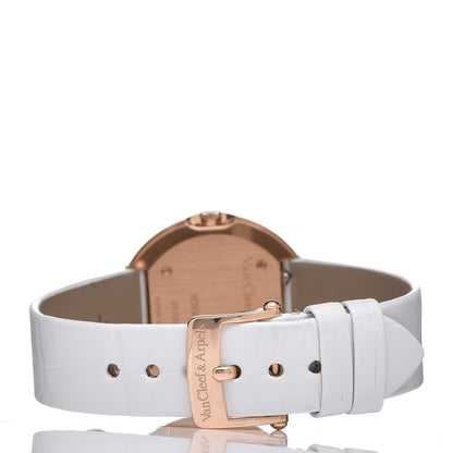 Van Cleef & Arpels 18K Rose Gold Alligator Diamond 32mm Charms Quartz Watch 4 of 9
