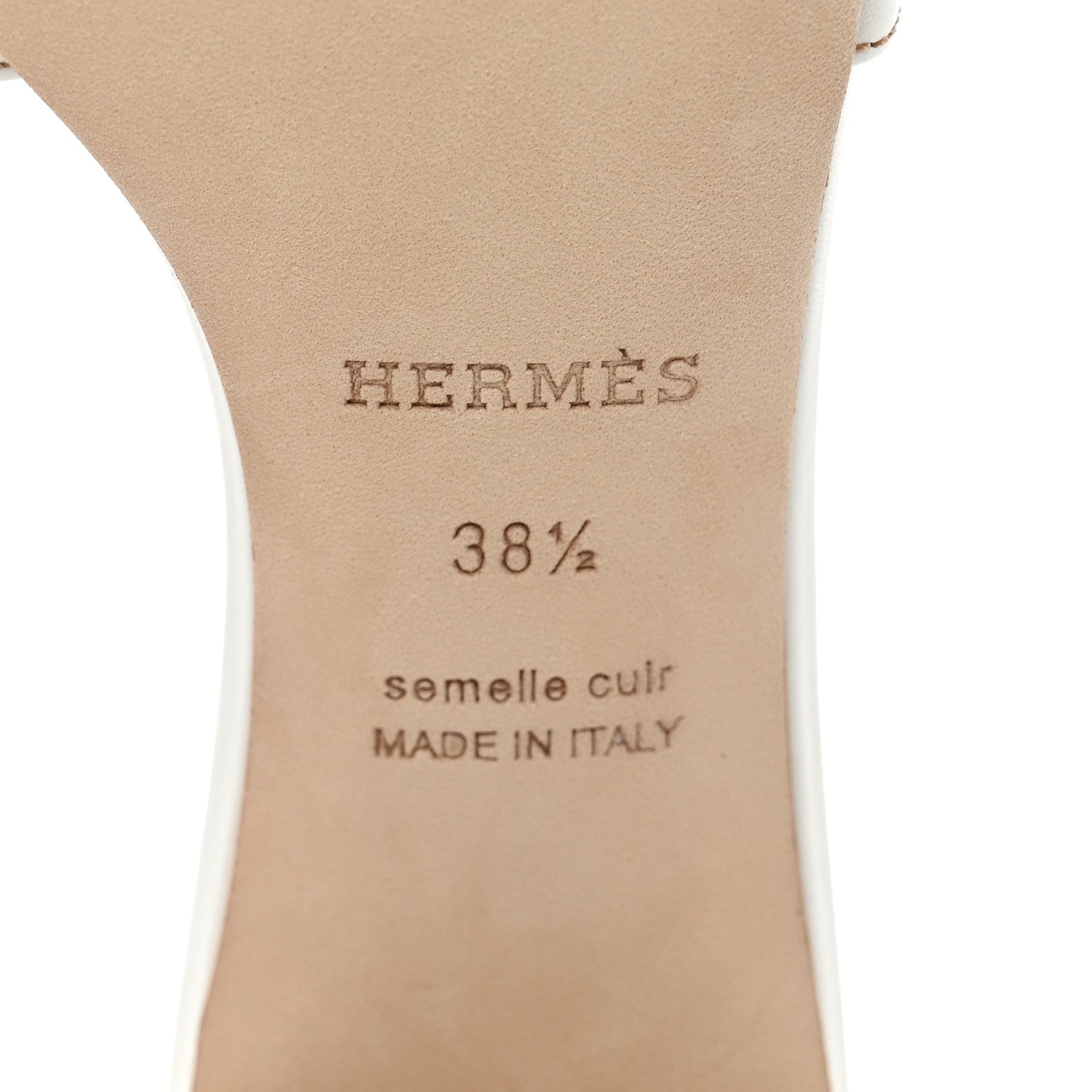 Hermes Calfskin Oasis Sandals 38.5 White 7 of 10