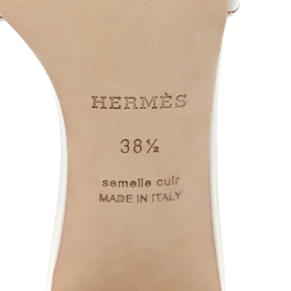 Hermes Calfskin Oasis Sandals 38.5 White 7 of 10