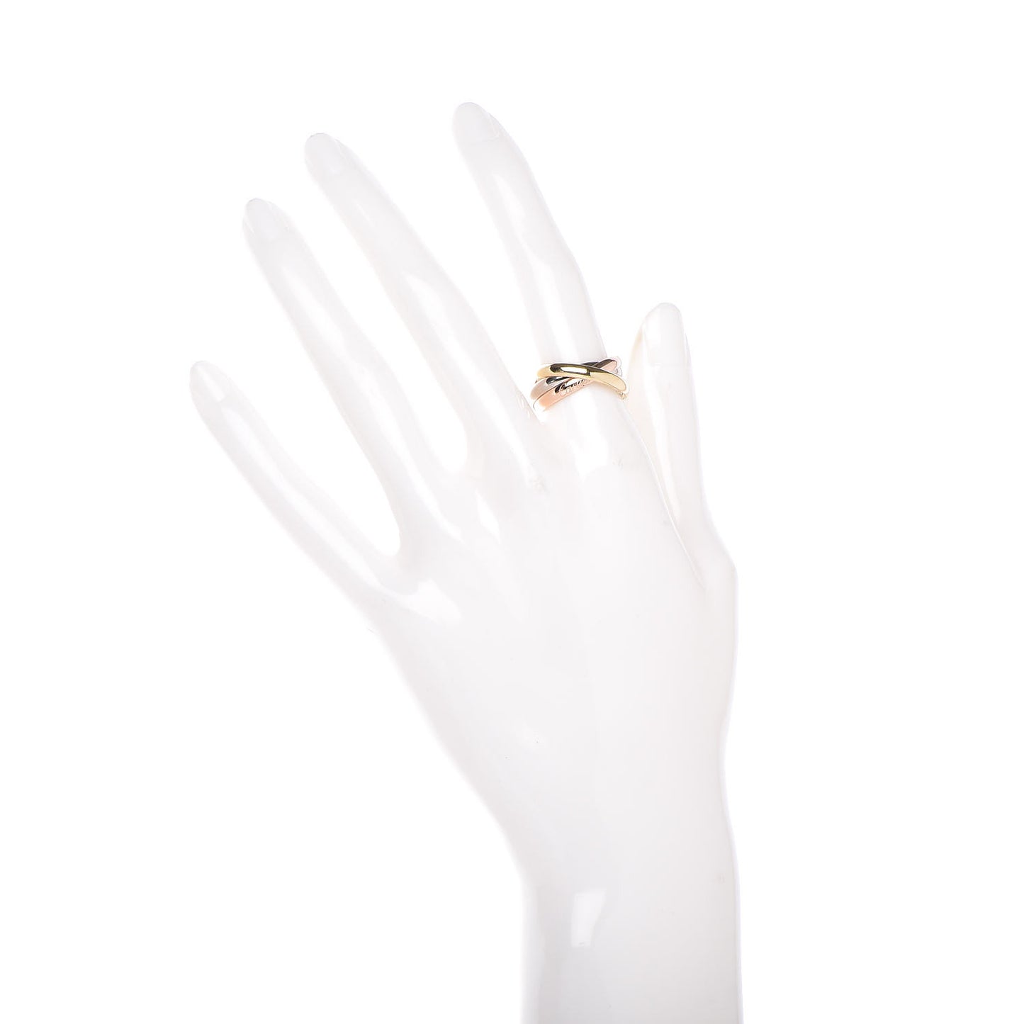 18K Pink Yellow White Gold Small Trinity Ring 53 6.25