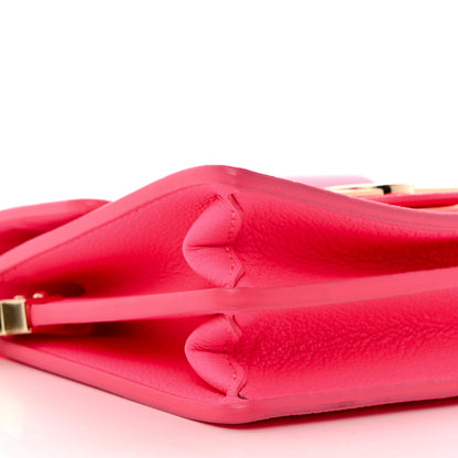 Louis Vuitton Grained Calfskin Tufted Monogram Mini Dauphine Fluo Pink 9 of 11