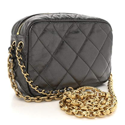 Chanel Metallic Calfskin Pearl Quilted CC Mini Camera Case Ruthenium 3 of 11