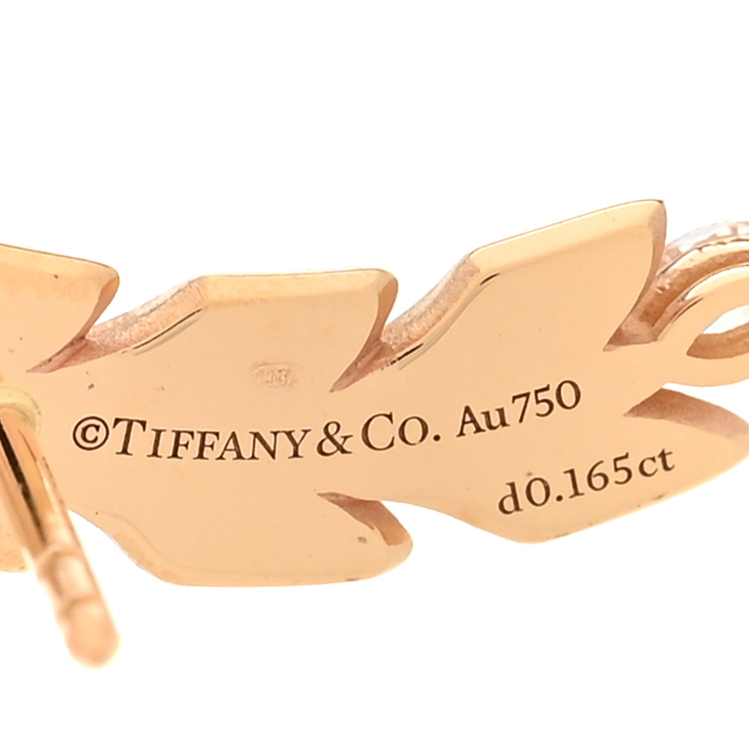 Tiffany 18K Rose Gold Diamond Victoria Vine Climber Earrings 7 of 10