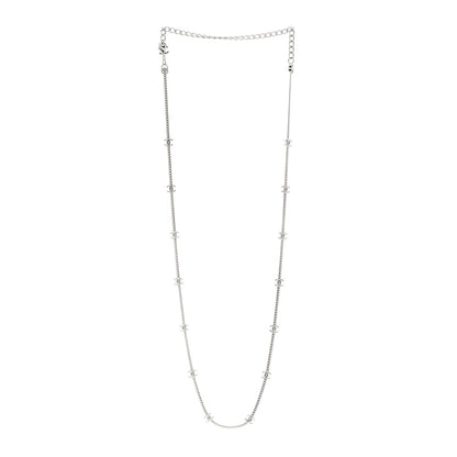 Chanel Metal CC Short Chain Necklace Silver 3 of 6