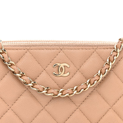 Chanel Caviar Quilted Small Clutch With Chain Beige 9 of 15