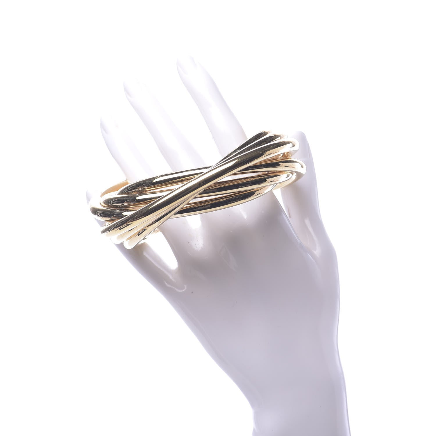 Saint Laurent Brass Construction Cuff Bracelet M Gold 2 of 4