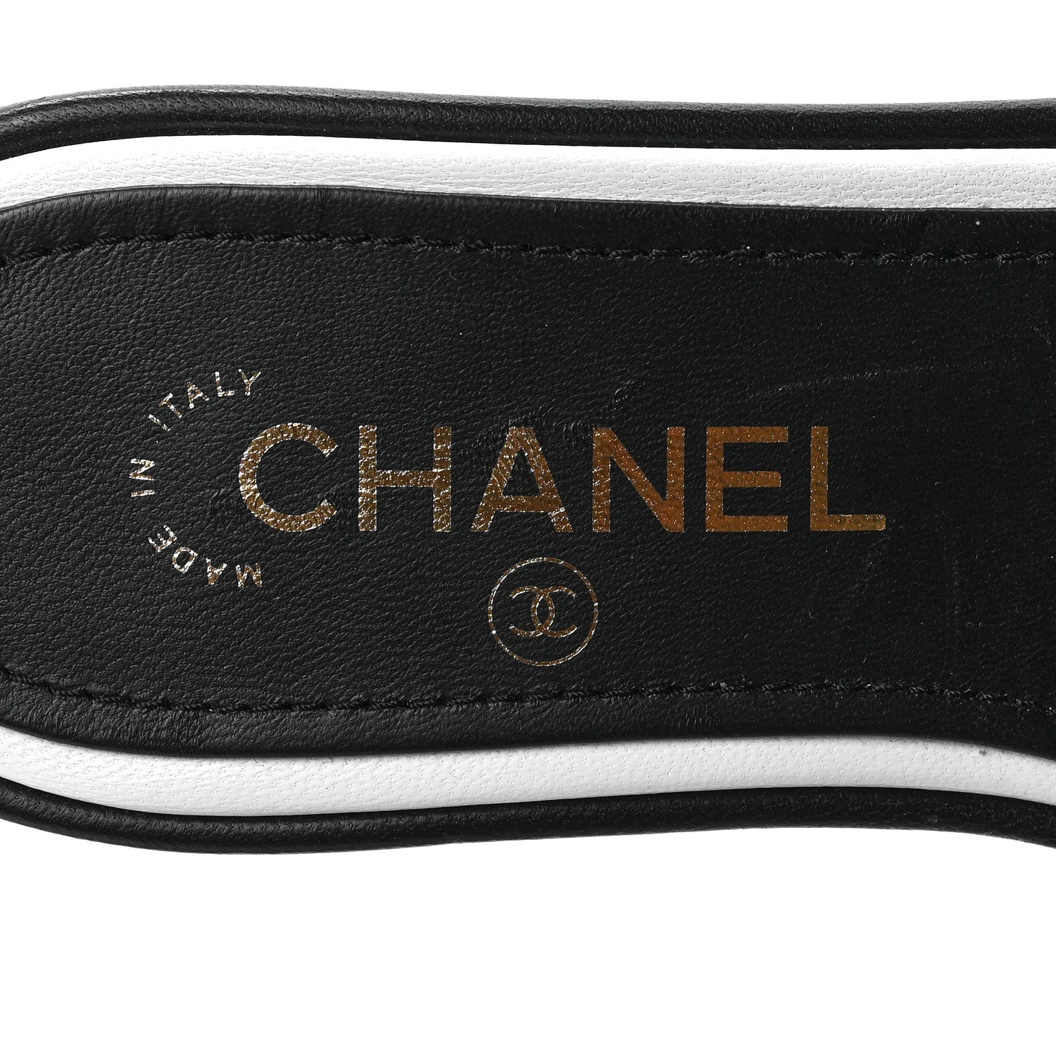 Chanel Lambskin Embroidered CC Mule Sandal 36 Black White 7 of 8