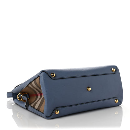 Burberry Derby Calfskin House Check Medium Camberley Slate Blue 4 of 9