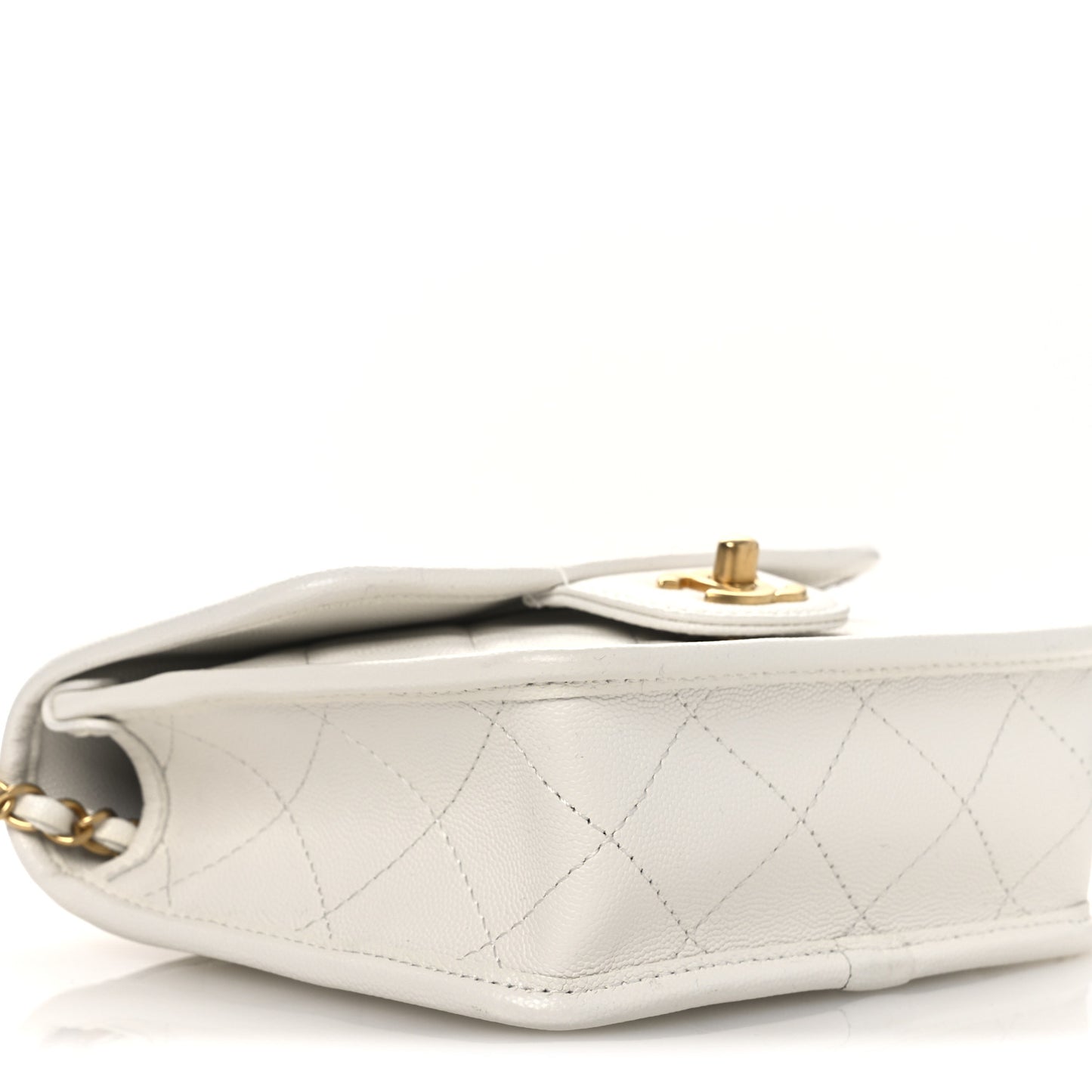Caviar School Memory Mini Top Handle Flap White