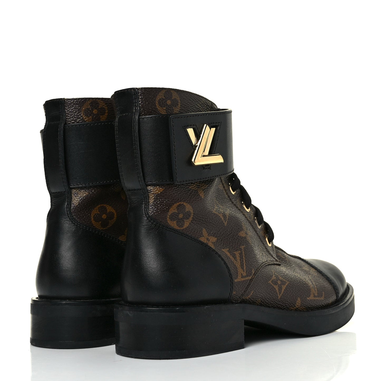 Calfskin Monogram Wonderland Flat Ranger Boots 35.5 Black