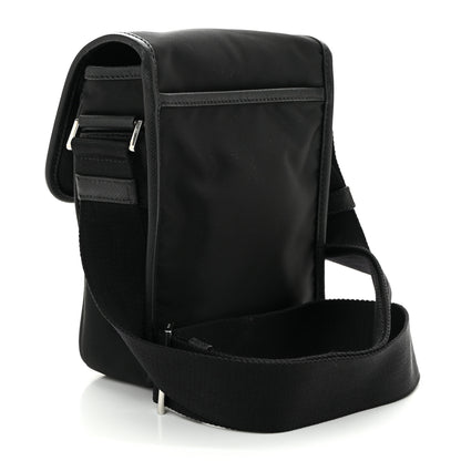 Prada Tessuto Nylon Saffiano Logo Messenger Bag Black 3 of 9