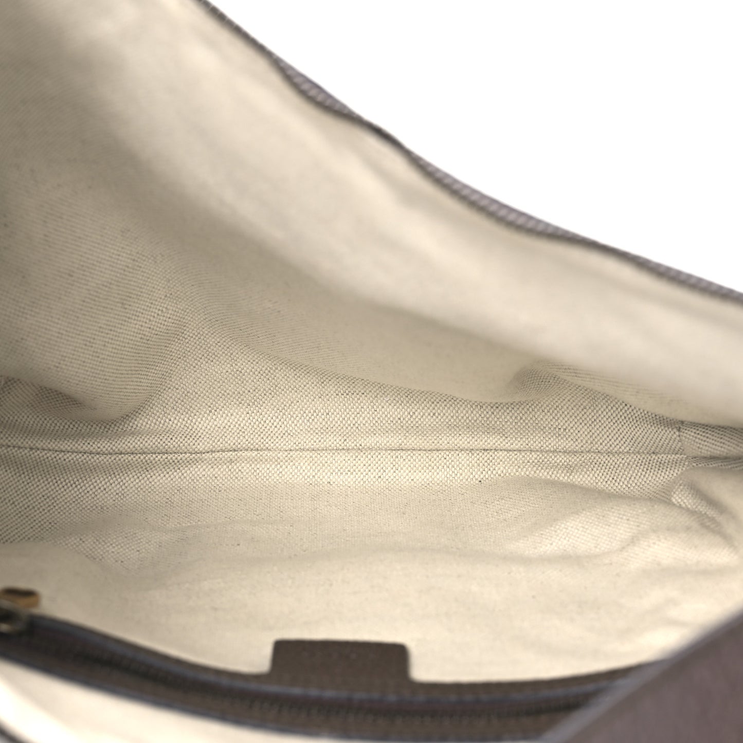 GG Supreme Monogram Textured Dollar Calfskin Web Small Ophidia Half Moon Hobo Beige Ebony New Acero