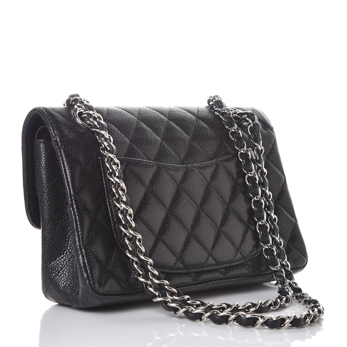 Caviar Quilted Small Double Flap Black